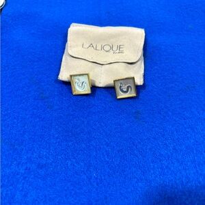 Lalique Crystal Clip earrings